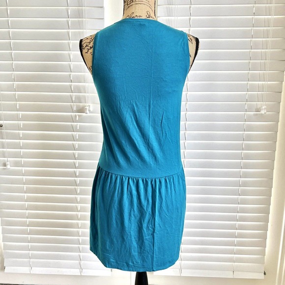 Eileen Fisher Midi Tank Dress Womens Petite Small/Medium Baby Blue Drop Waist - Picture 5 of 8